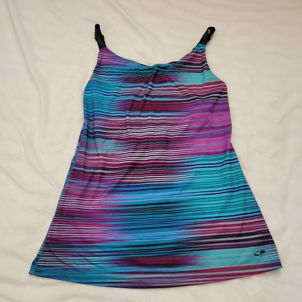 Champion Black and Blue Striped Top